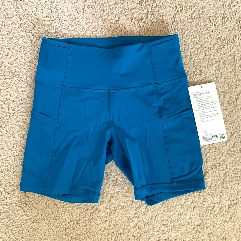 Lululemon Fast and Free High Rise Shorts 6’’